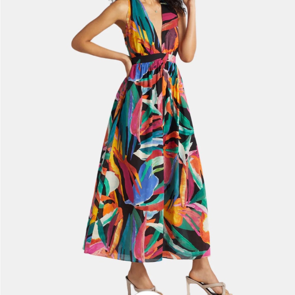 Gabrielle Union Printed Halter Maxi Dress